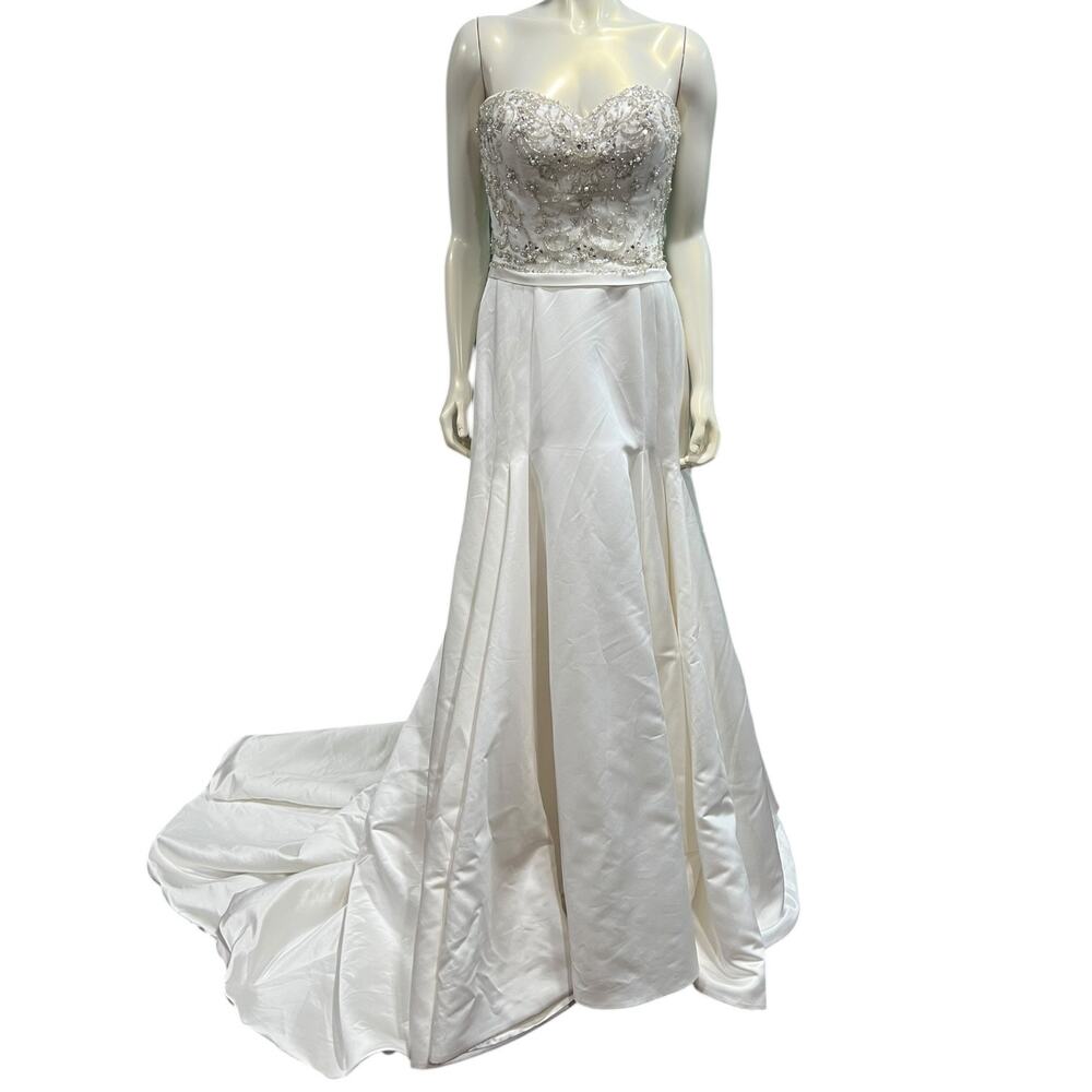 Jasmine Collection Ivory Beaded Wedding Gown Sweetheart Bridal Dress Size 10